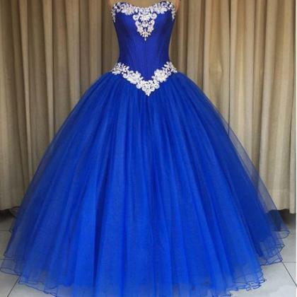 Sleeveless Royal Blue Ball Gown Pagenat Dress on Luulla