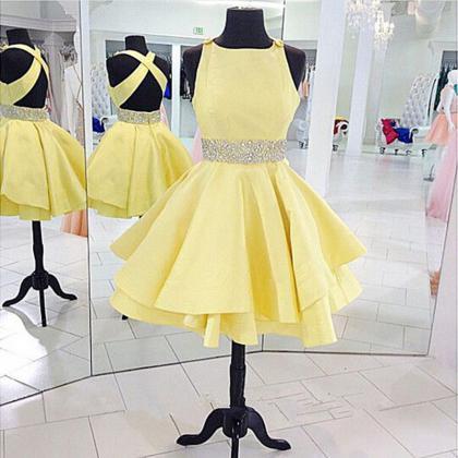 Yellow Short Prom Dresses Party