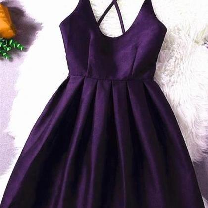 Dark Purple Short Party Dress