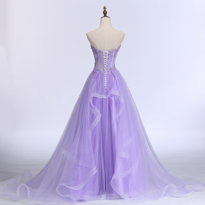 Sleeveless Lavender Prom Dresses Formal Occasion..
