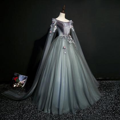 Gray Pageant Dress Formal Occasion Evening Gown