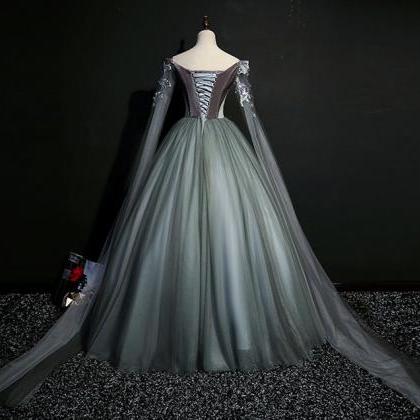 Gray Pageant Dress Formal Occasion Evening Gown