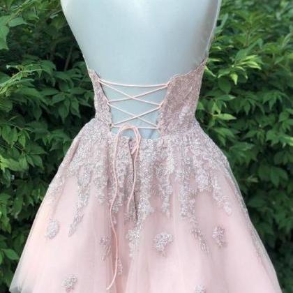 Ivory/pink Short Homecoming Party Dress