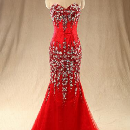 Trumpet Red Prom Dress
