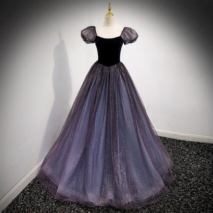 Latern Sleeves Glitter Princess Dress Gown
