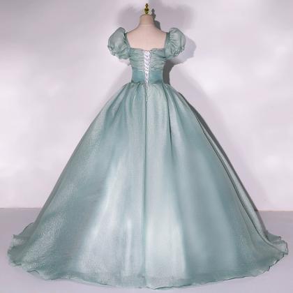 Puffy Sleeves Ball Gown Dress Party