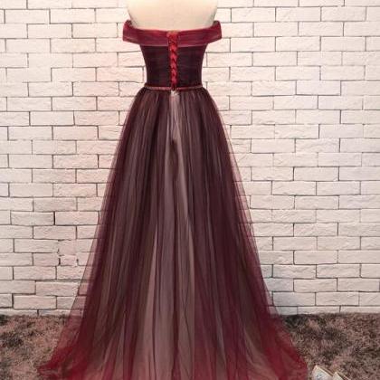 2 Color Tone Off Shoulder Long Pageant Dress..