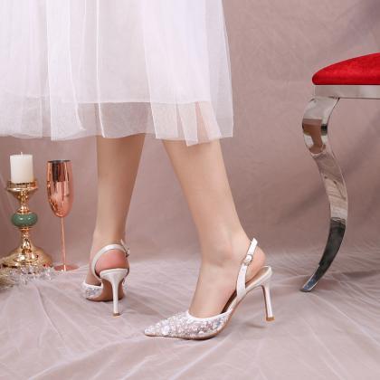 Slingback Summer Wedding Shoes Women