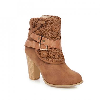 Brown Ankle Booties Shoes
