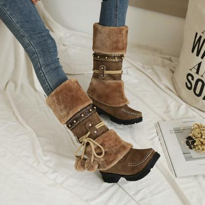 Winter Faux Fur-lined Boots