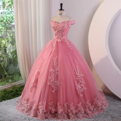 Off Shoulder Ball Gown Pageant Dress With..