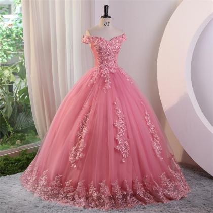 Off Shoulder Ball Gown Pageant Dress With..
