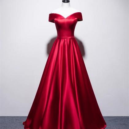 Off Shoulder Red Formal Dress Long Evening Gown