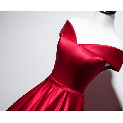 Off Shoulder Red Formal Dress Long Evening Gown