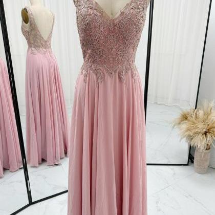 Sleeveless Floor Length Chiffon Prom Dress