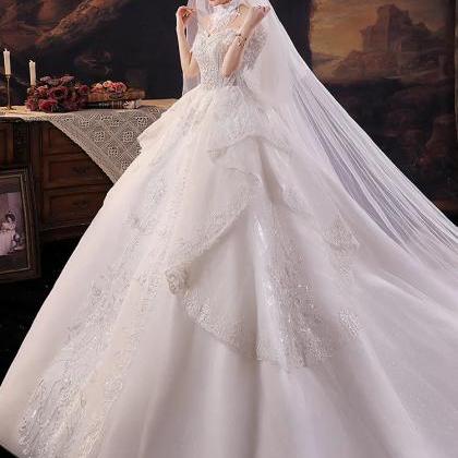 Wedding Dress Off The Shoulder Lace Bridal Gown With Train main image 1