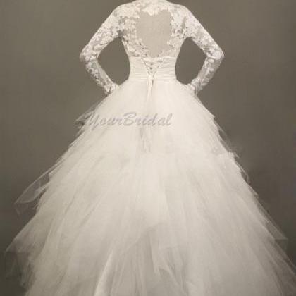 Custom Size Made Long Sleeves Tulle And Lace..