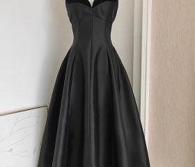 Sweetheart Neckline Back Lace-Up Satin Cutout Dress Ink Blue main image 1