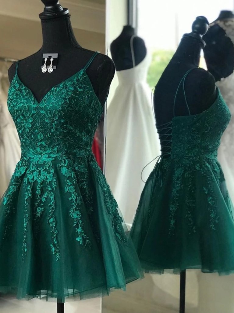 Emerald Green Short Homecoming Dress