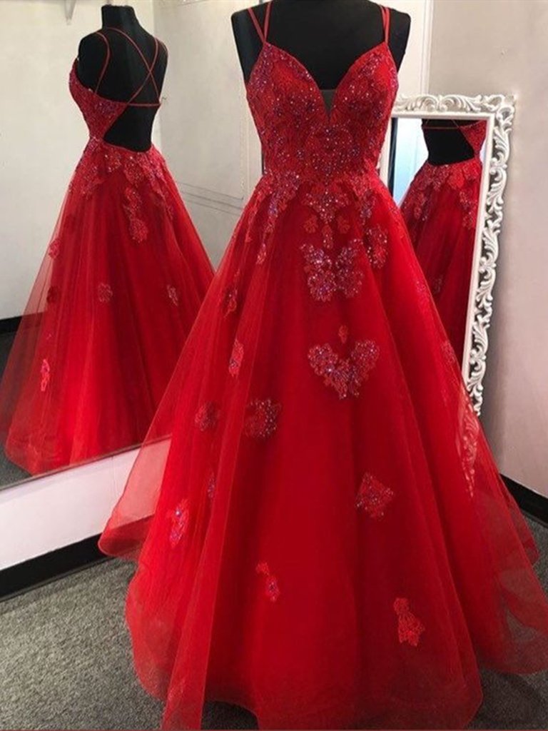 Long Red Prom Dress Special Occasion Evening Gown
