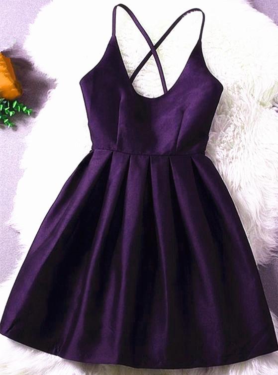 Dark Purple Short Party Dress on Luulla