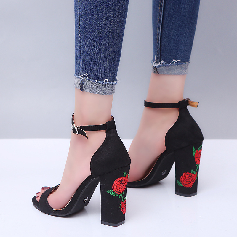 Chunky Heel Ankle Strap Women Sandals