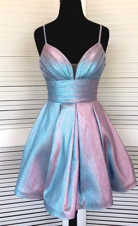 Spaghetti Straps Shiny Hoco Party Dress on Luulla