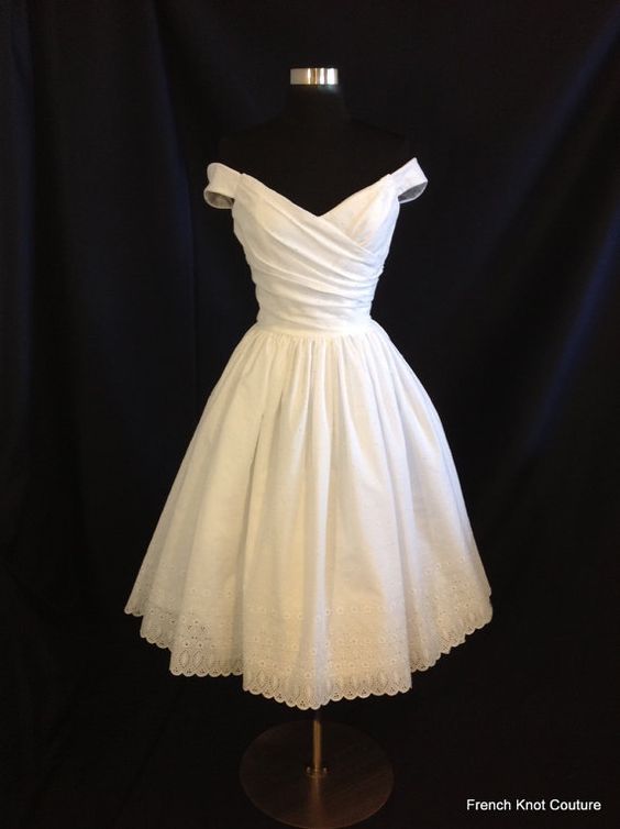 Off Shoulder Vintage Ivory Taffeta Wedding Dress