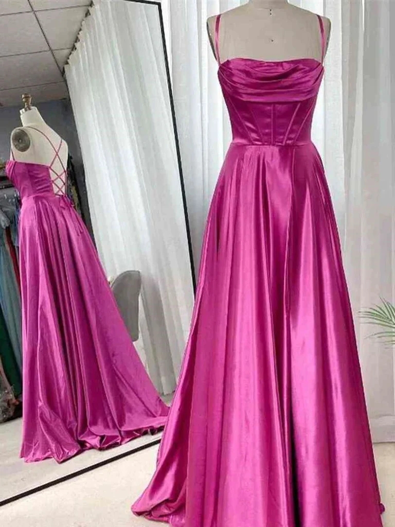 Positions Satin Dress Fuchsia main image 0