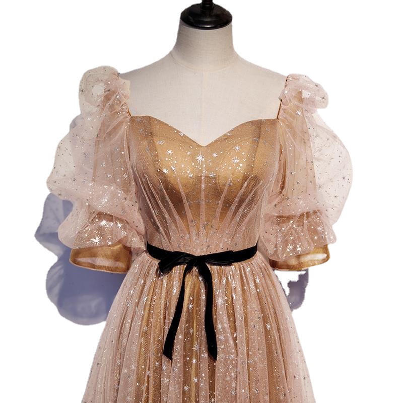 Fil Coupe Evening Dress in Gold main image 0