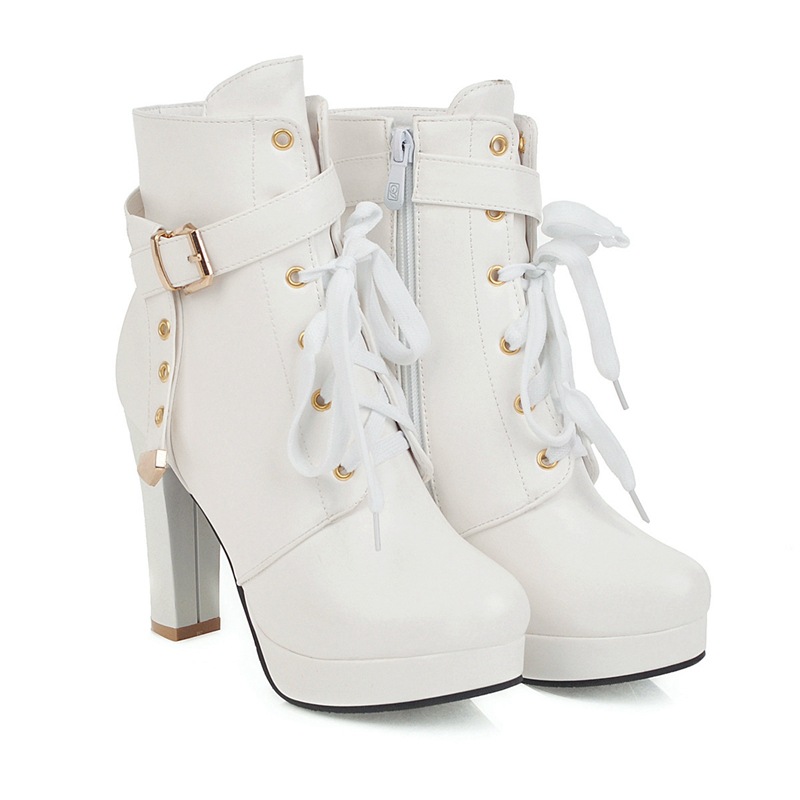 White Platform Ankle Boots Winter