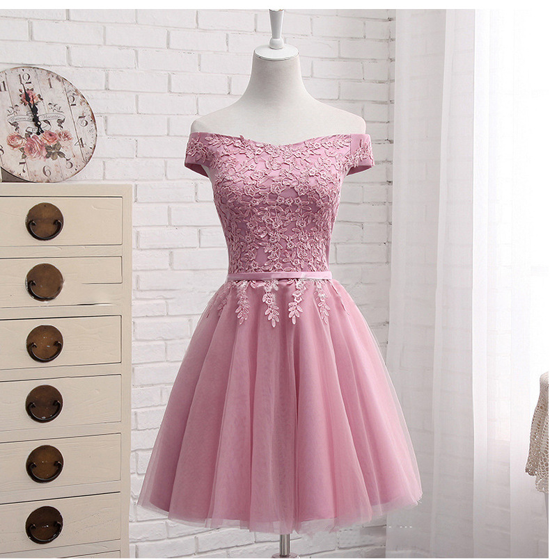 Off-the-Shoulder Long Sleeves Short Homecoming Dresses main image 1