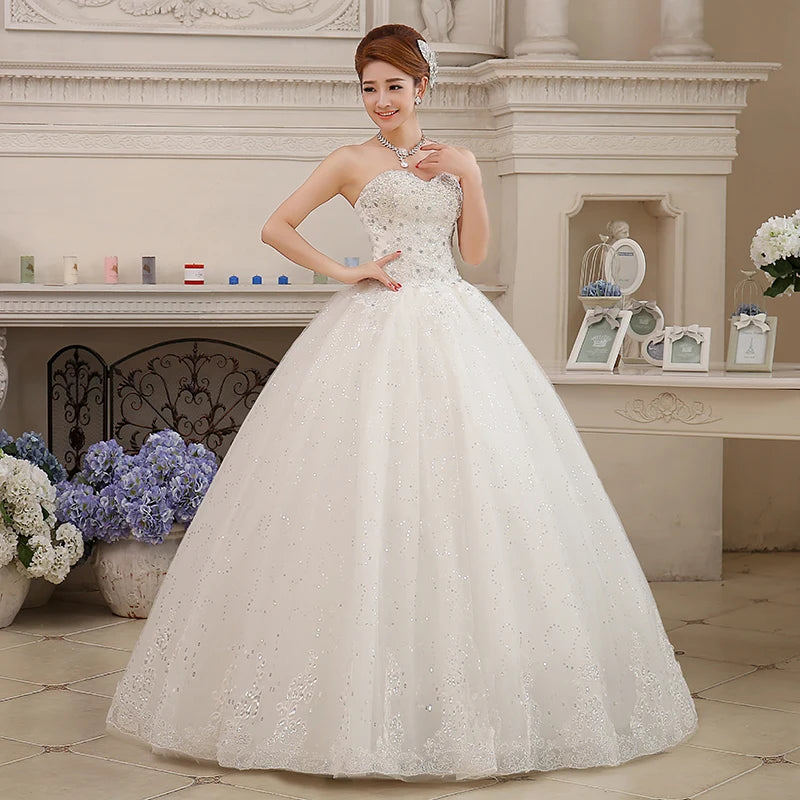 White strapless ball gown cheap