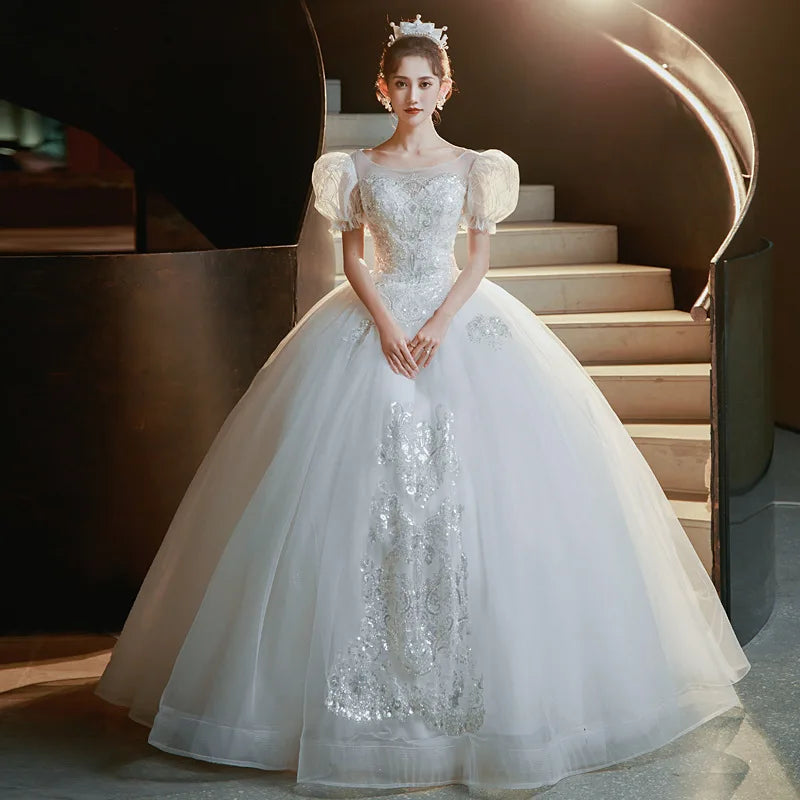Elegant White Princess Ball Gown Wedding Dress on Luulla