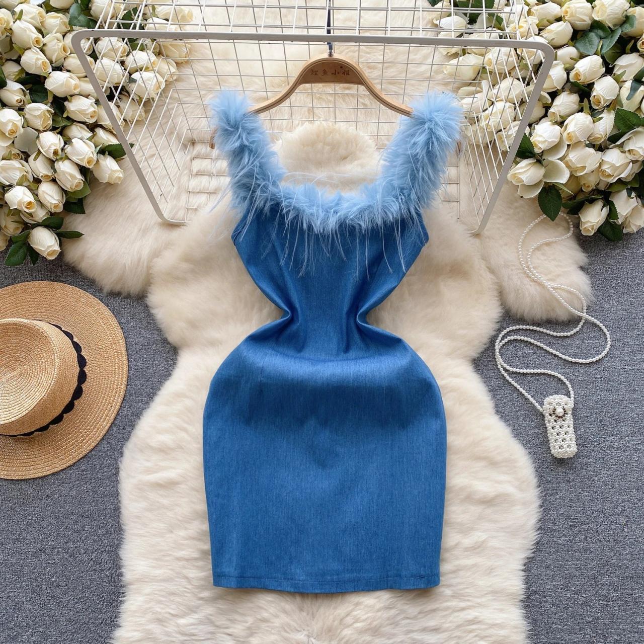Fuzzy bodycon dress new arrivals