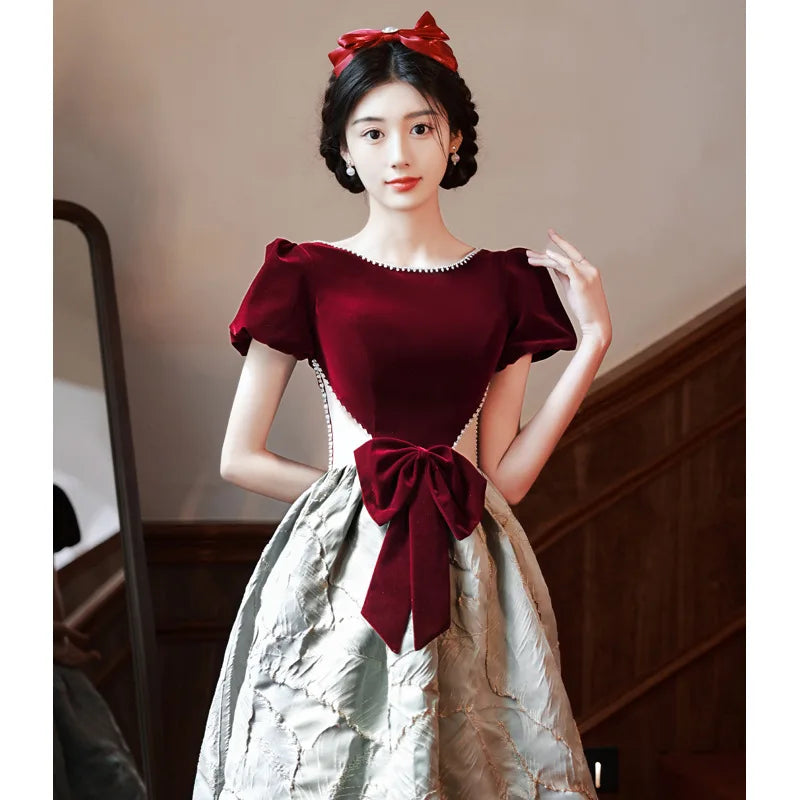 Vintage maroon dress 2025