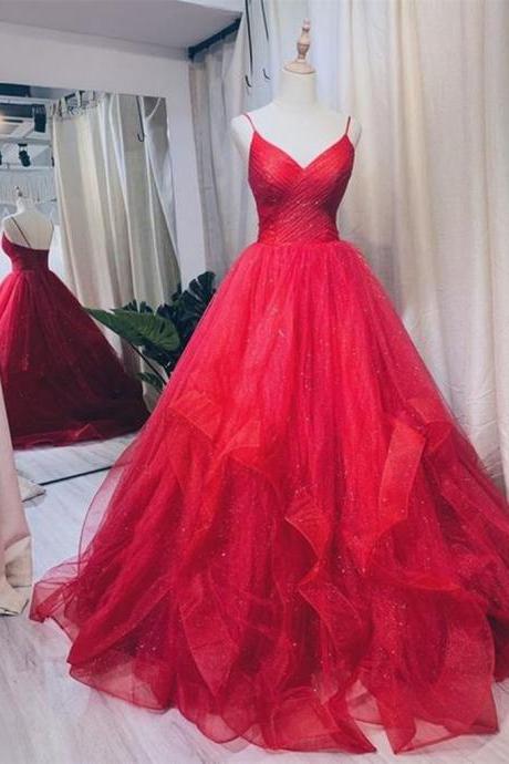 Red Glitter Formal Occasion Dress Evening Gown