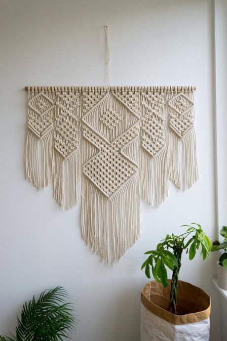 Hand Woven Tapestry Bohemian Macrame Home Art Decoration Modern Simple Wall Hanging Background