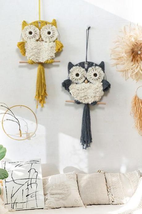 Woven Owls Tapestry Pendant Dream Catchers