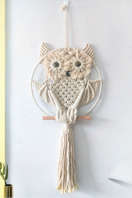 Owl Tapestry Macrame Hanging Decor