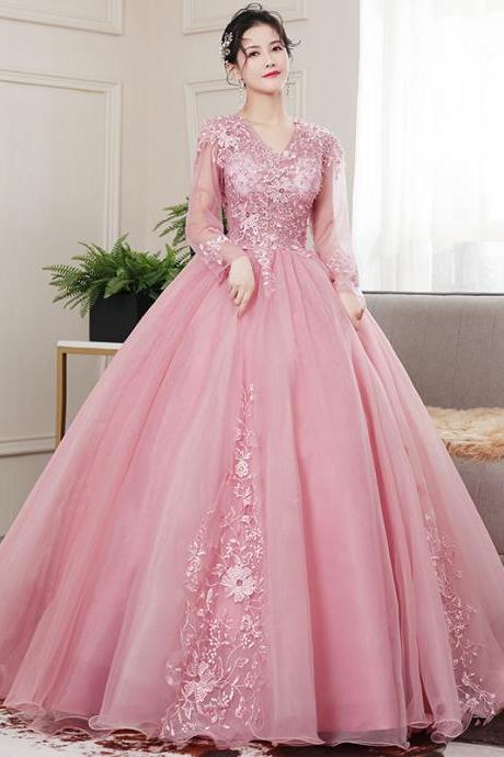 Long Sleeves Ball Gown Pageant Dress Formal Occasion