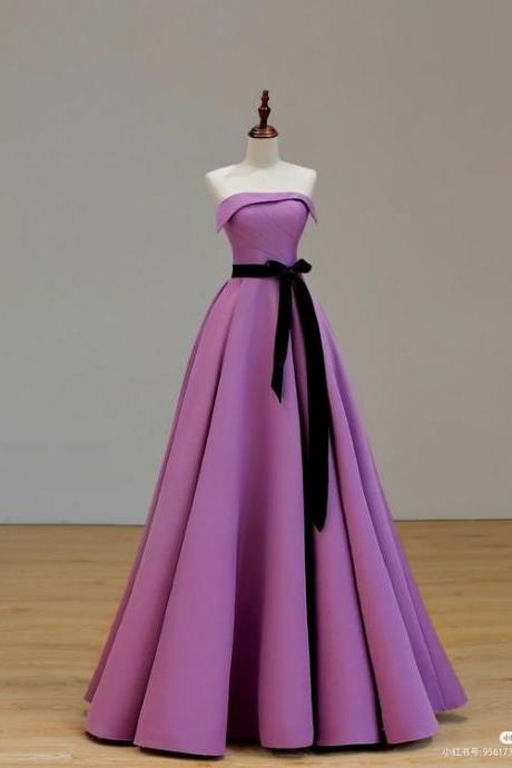 Strapless A-line Satin Formal Occasion Dress Evening Gown