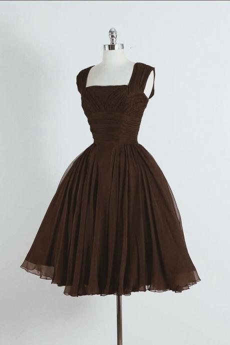 Brown Vintage Party Dress
