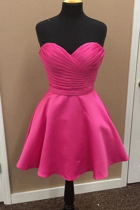 Hot Pink Short Homecoming Dress Party
