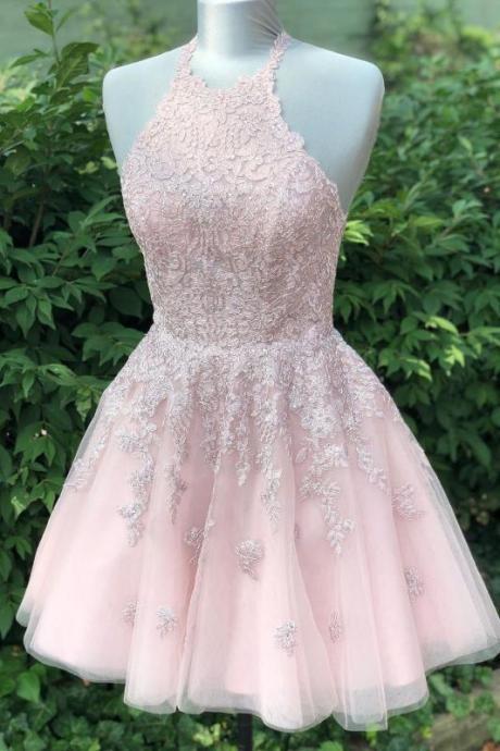 Ivory/Pink Short Homecoming Party Dress