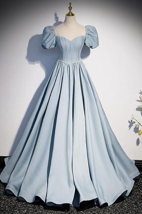 Puffy Sleeves Blue Princess Cinderella Dress