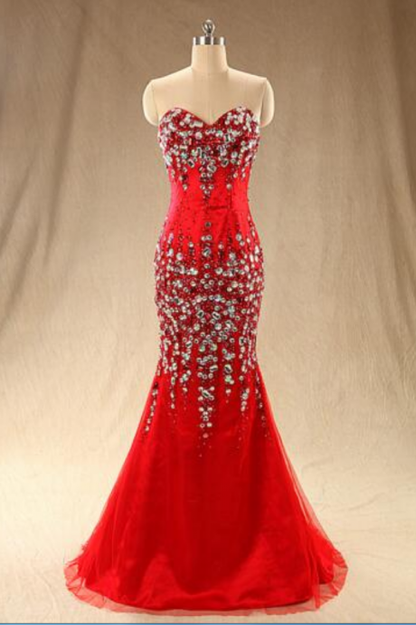 Trumpet Red Prom Dress
