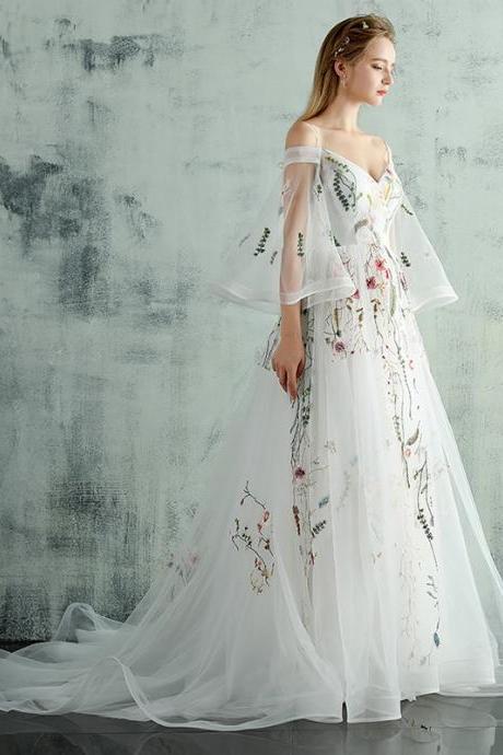 Cold Shoulder Floral Pageant Dress Evening Gown