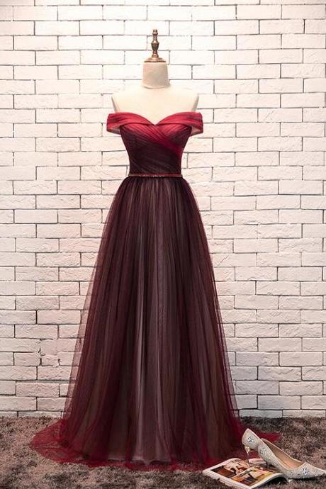 2 Color Tone Off Shoulder Long Pageant Dress Evening Gown