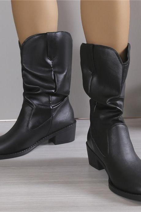 Slouchy Wide Fit Mid Calf Boots